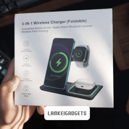 3-in-1 Wireless Charging Dock™ - Fast Charge, Clean Desk, Smart LED