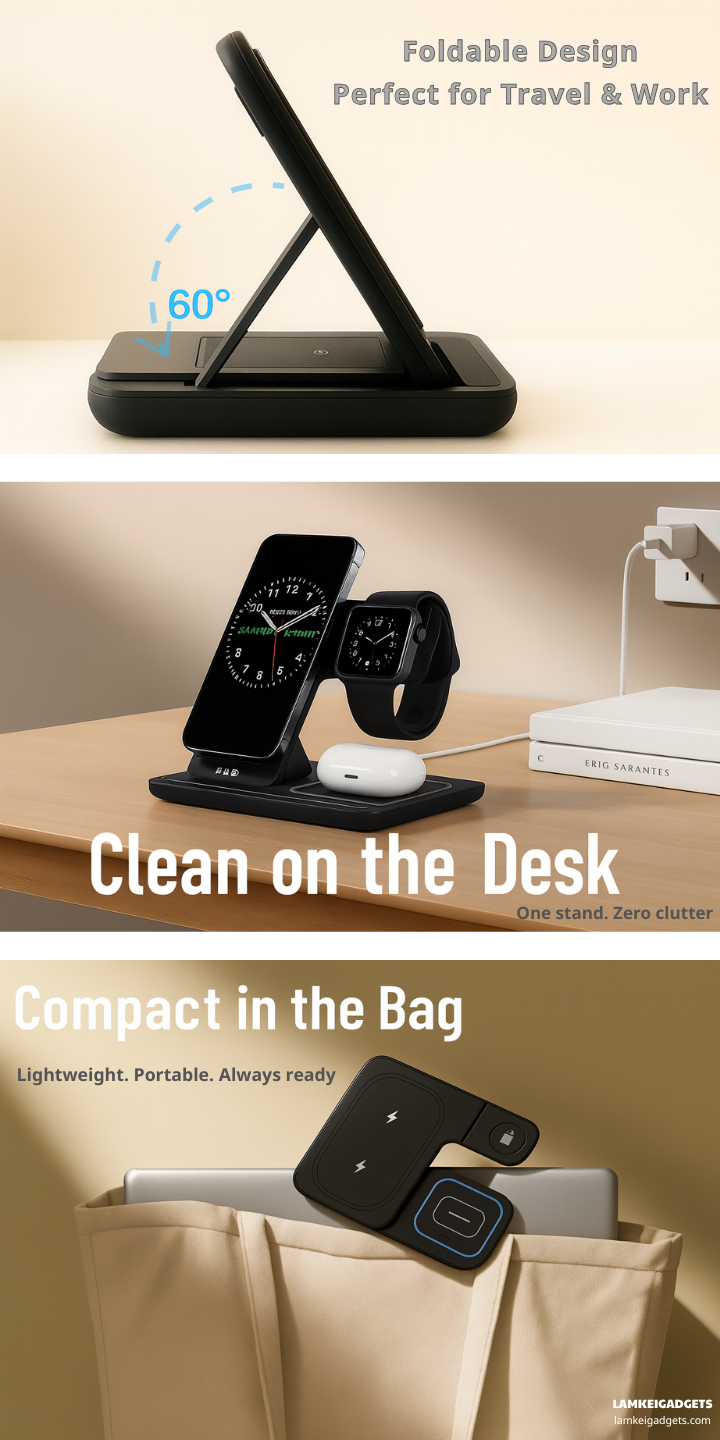 3-in-1 Wireless Charging Dock™ - Fast Charge, Clean Desk, Smart LED