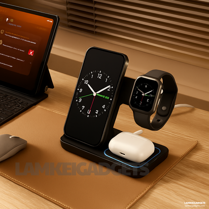 3-in-1 Wireless Charging Dock™ - Fast Charge, Clean Desk, Smart LED