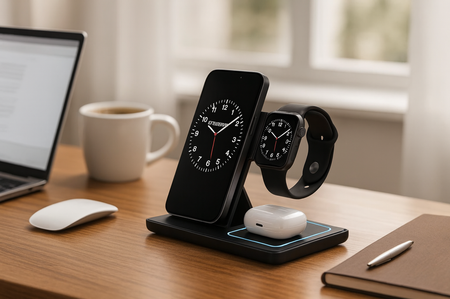 3-in-1 Wireless Charging Dock™ - Fast Charge, Clean Desk, Smart LED