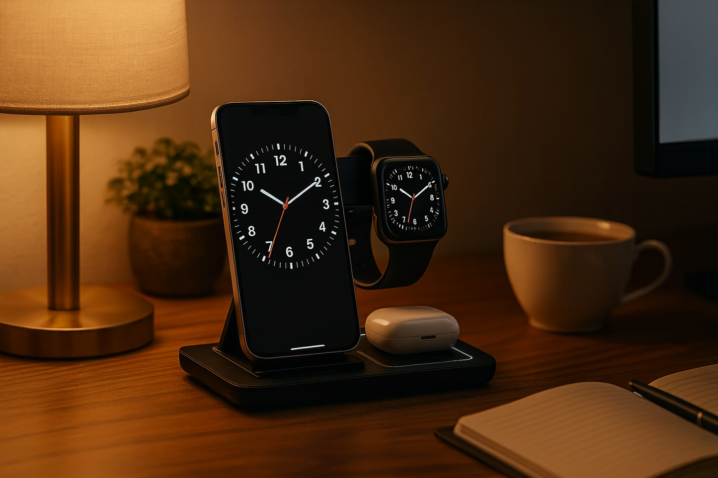 3-in-1 Wireless Charging Dock™ - Fast Charge, Clean Desk, Smart LED