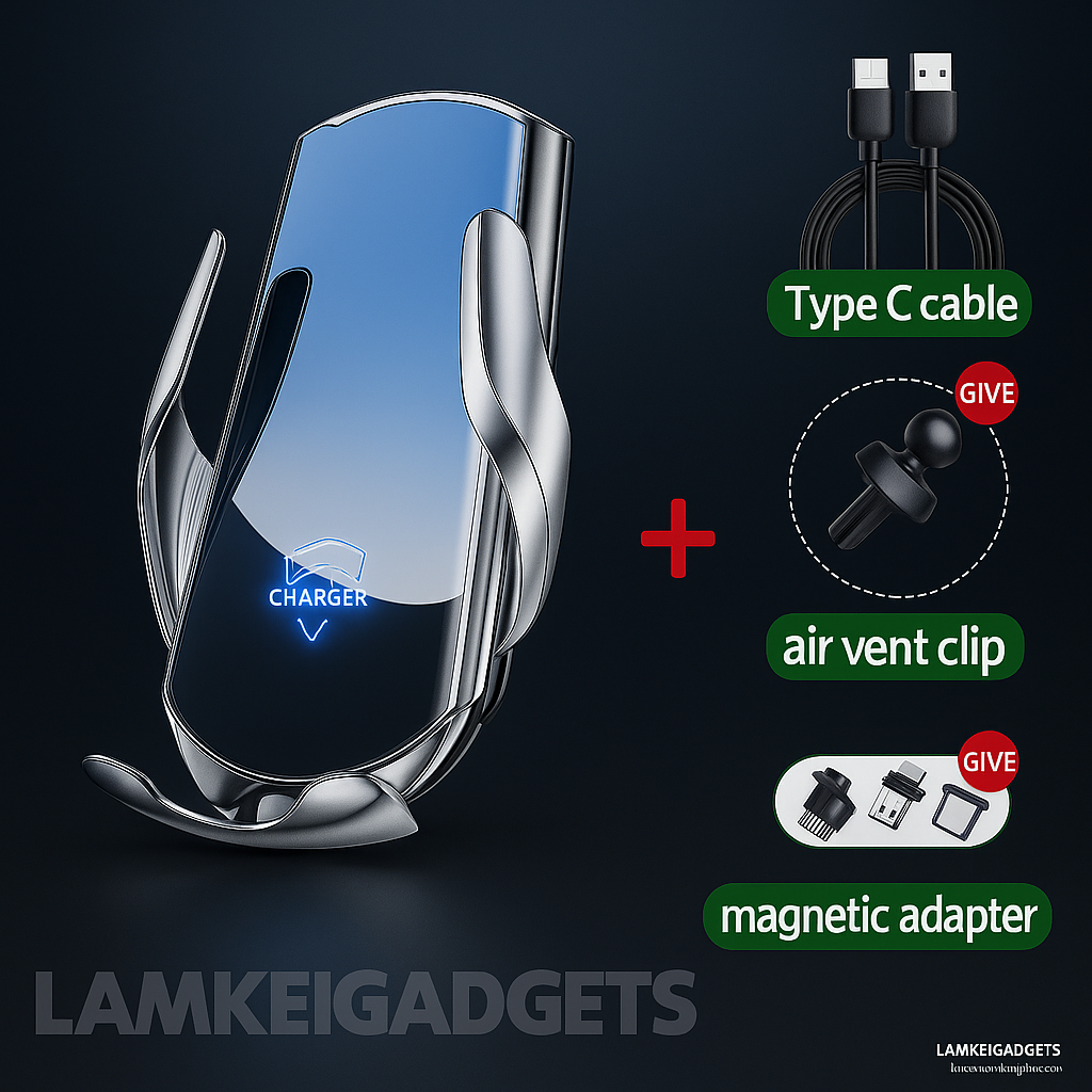 Smart Magnetic Wireless Car Charger™ – Auto Lock, Fast 15W Charging